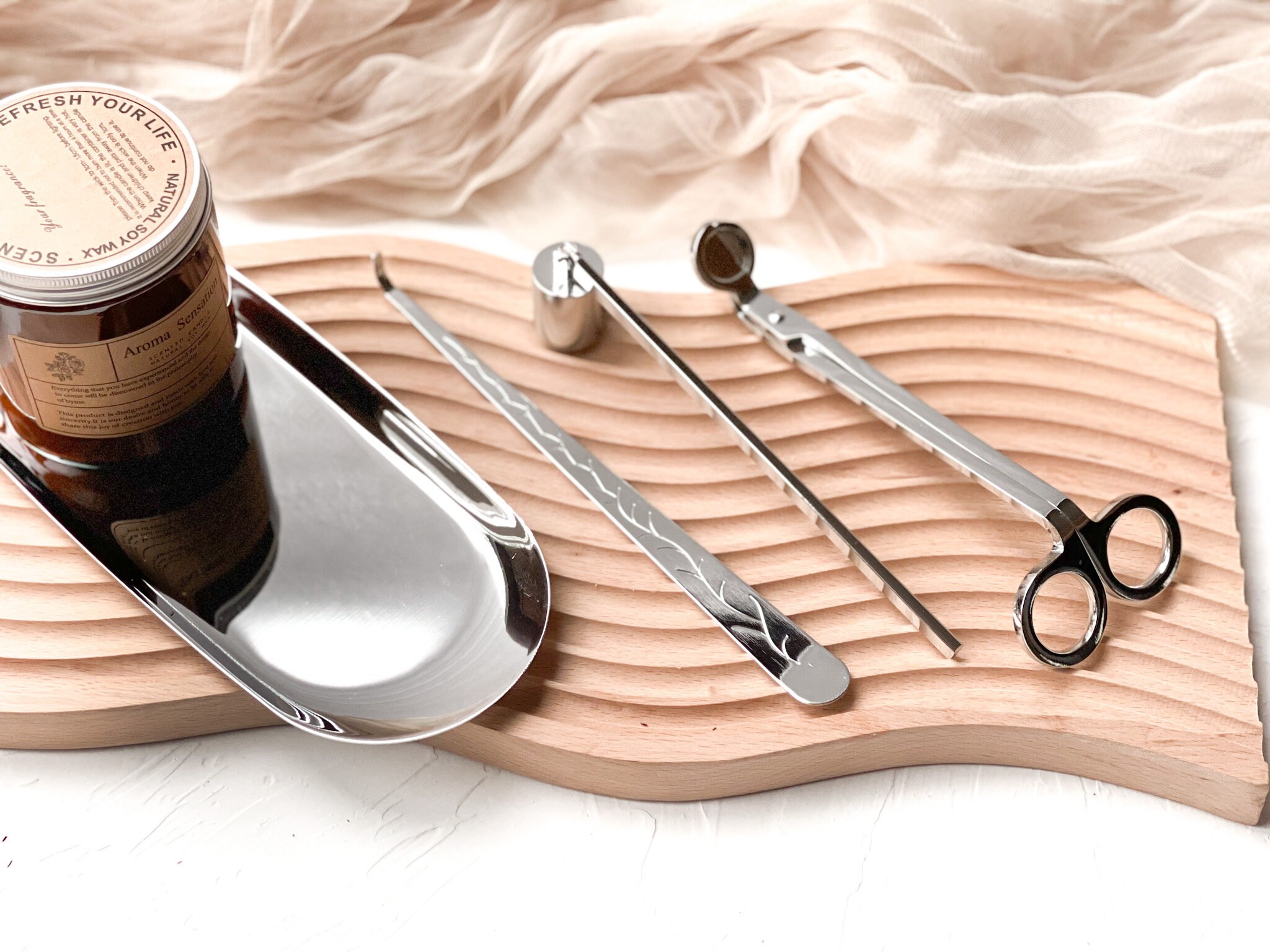 Candle Accessory Set Candle Tool Set with Plate Candle Etsy