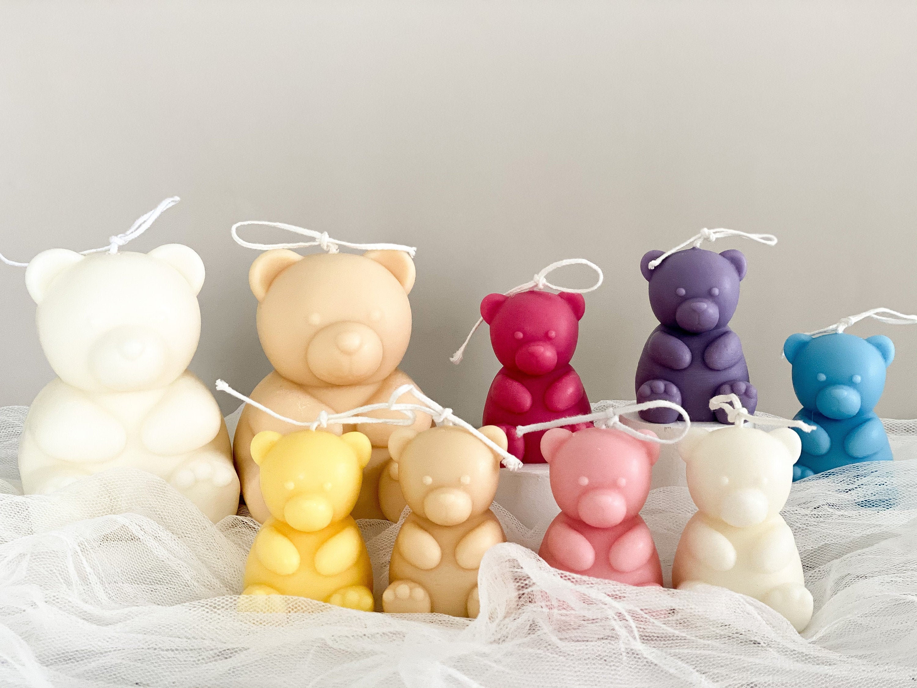 Cute Bear Candles Christmas Collection Gift for Her Decorative Candle Soy  Wax Teddy Bear Scented Candles home Decorminimalist 