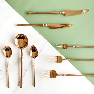 Modern Rose Gold Cutlery, Dinner Cutlery, Rose Gold, Rose Gold Utensils, Utensils, Event Cutlery, Modern Cutlery, Modern Style, Wedding