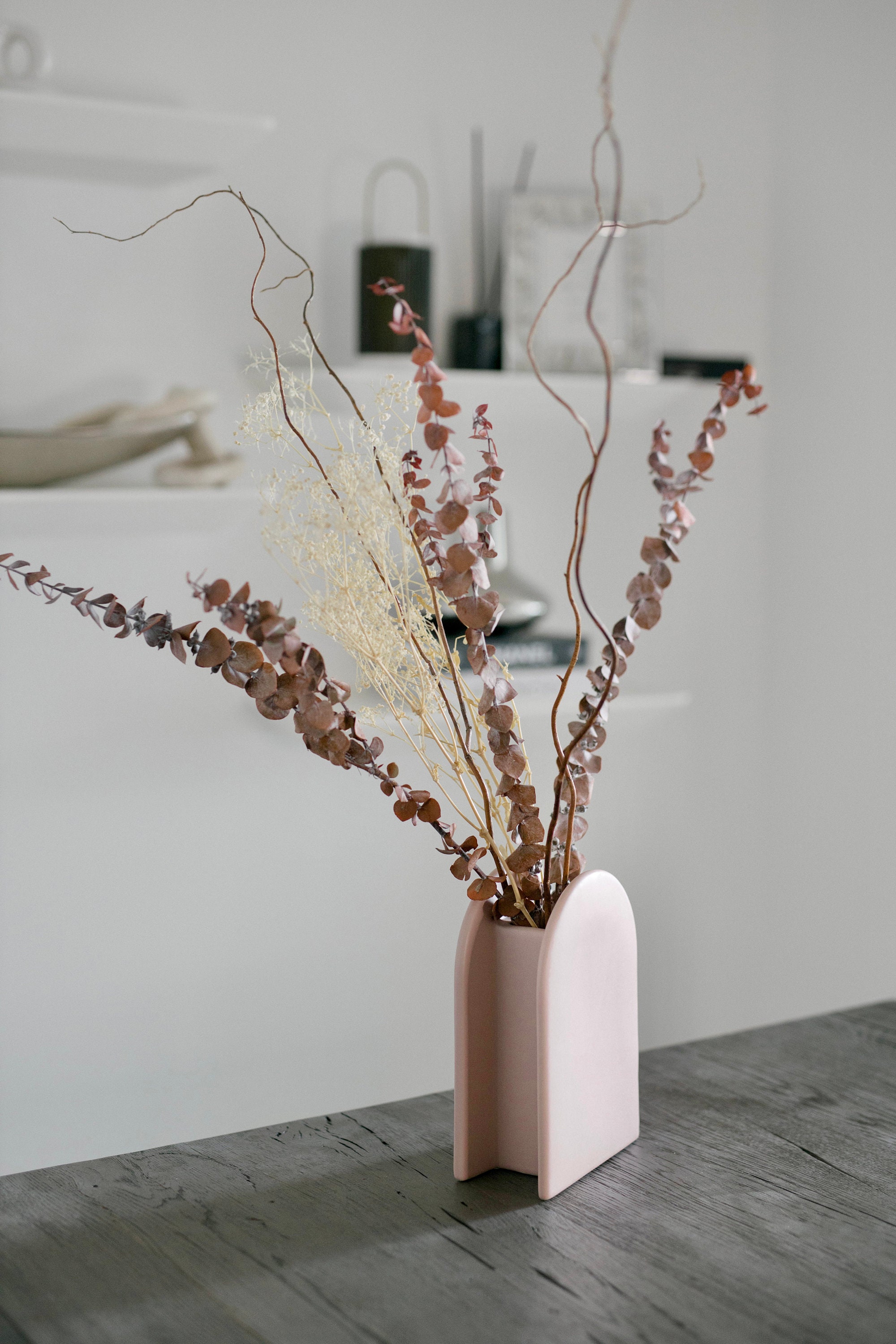 Modern Ceramic Pink Arched Vase Home Decor Ceramic Vase - Etsy