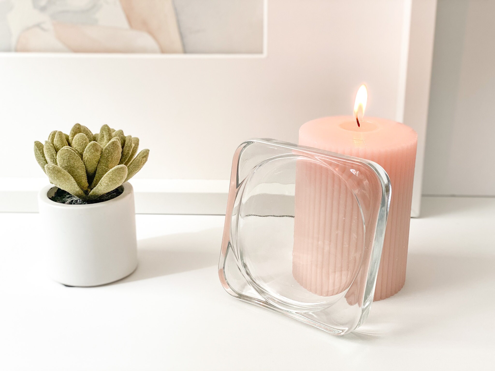 Clear Candle Coaster Candle Holder Candle Accessories Etsy Canada