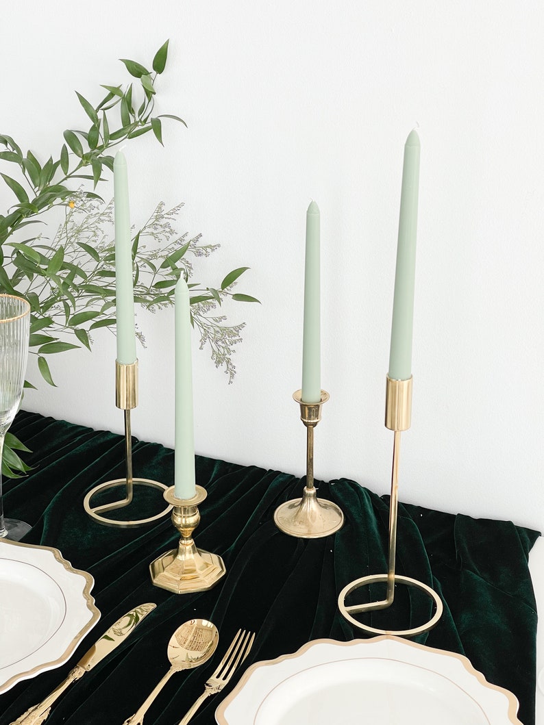 Green Taper Candle, Mint Taper Candles, Pastel Candle, Candle Sticks, Scented Taper Candles, Taper Candles, Valentine's day candle image 4