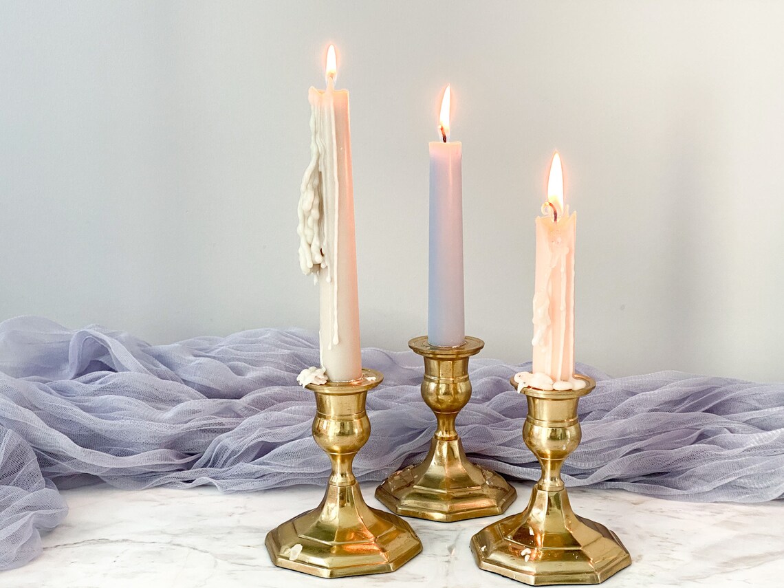 Dusty Blue Taper Candles Candle Sticks Scented Candles Etsy