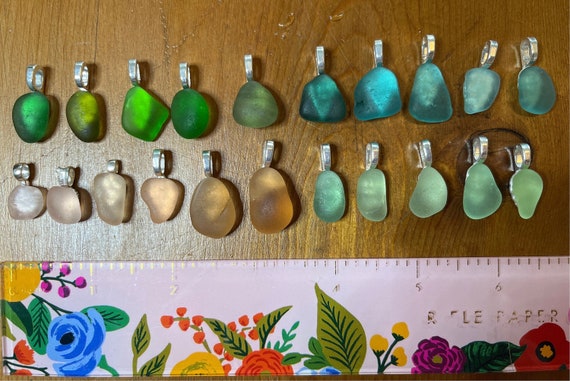 Petite Spanish Sea Glass Pendants