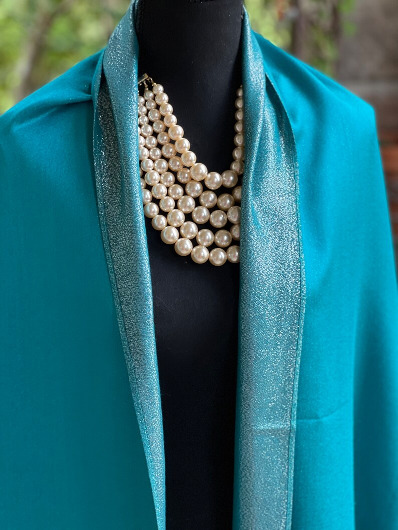 Blue Glitter Shimmer Double Sides Reversable VISCOSE Scarf Etsy