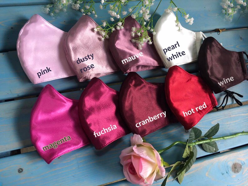 Silk Satin Mask. Adjustable Elastic Straps. 3 Layer Etsy