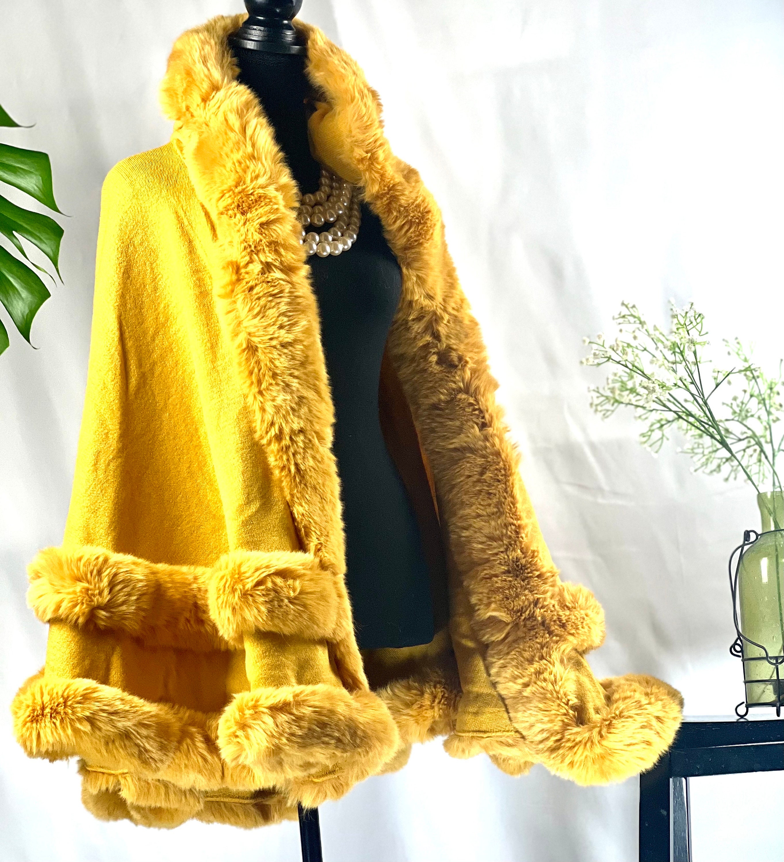 Mustard Fur Coat Etsy