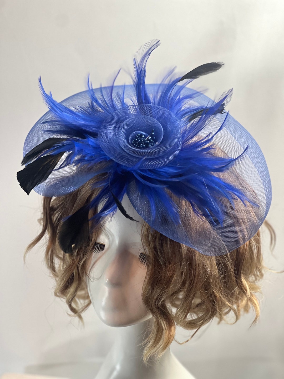 Elegant Vintage Royal Blue Tea Hat Large 10, Women's Tea Party Hat ...