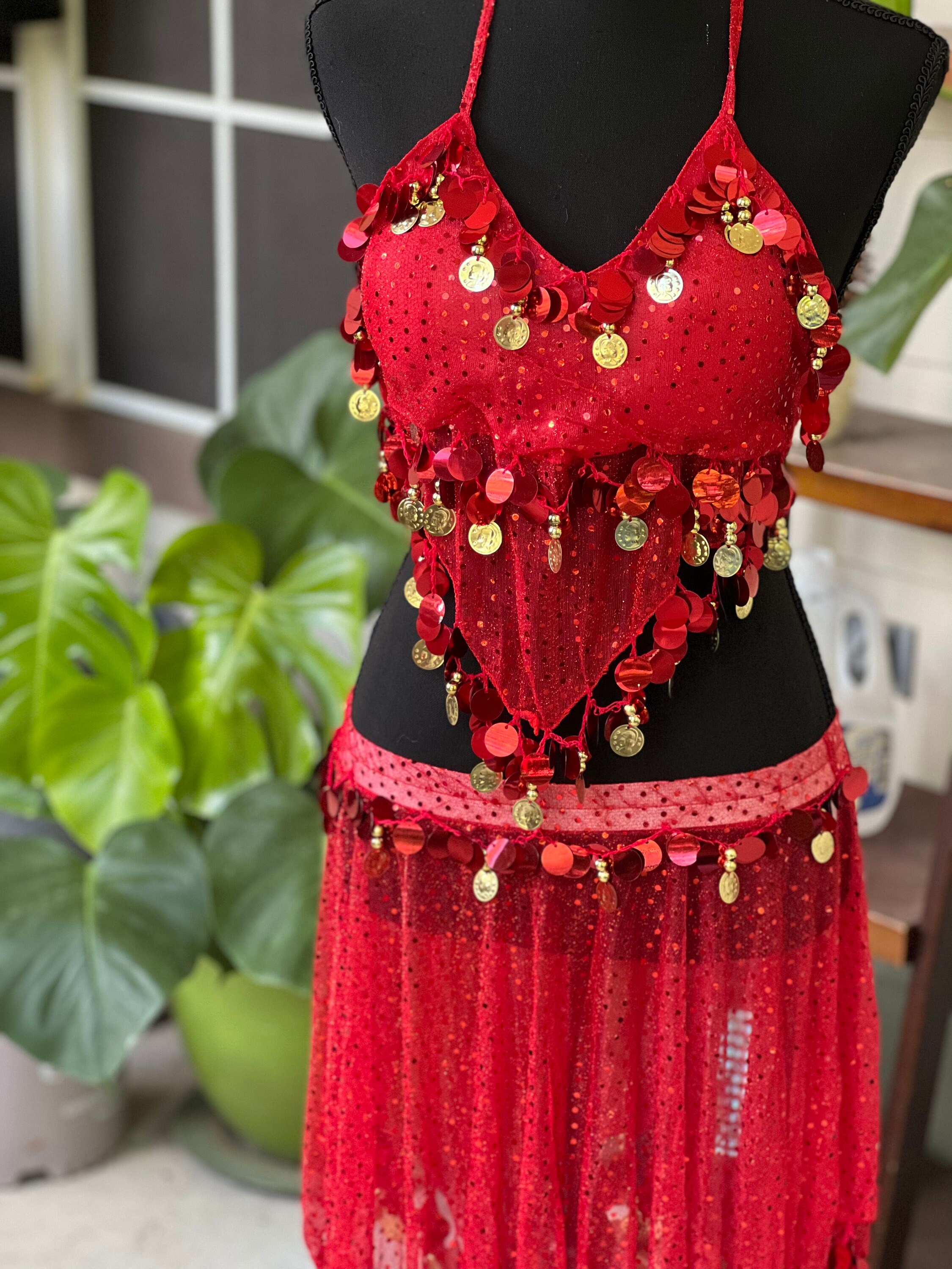 Women's Belly Dance Push-Up Bra Latin Sequin Tassel Brassiere Tops Party  Costume 