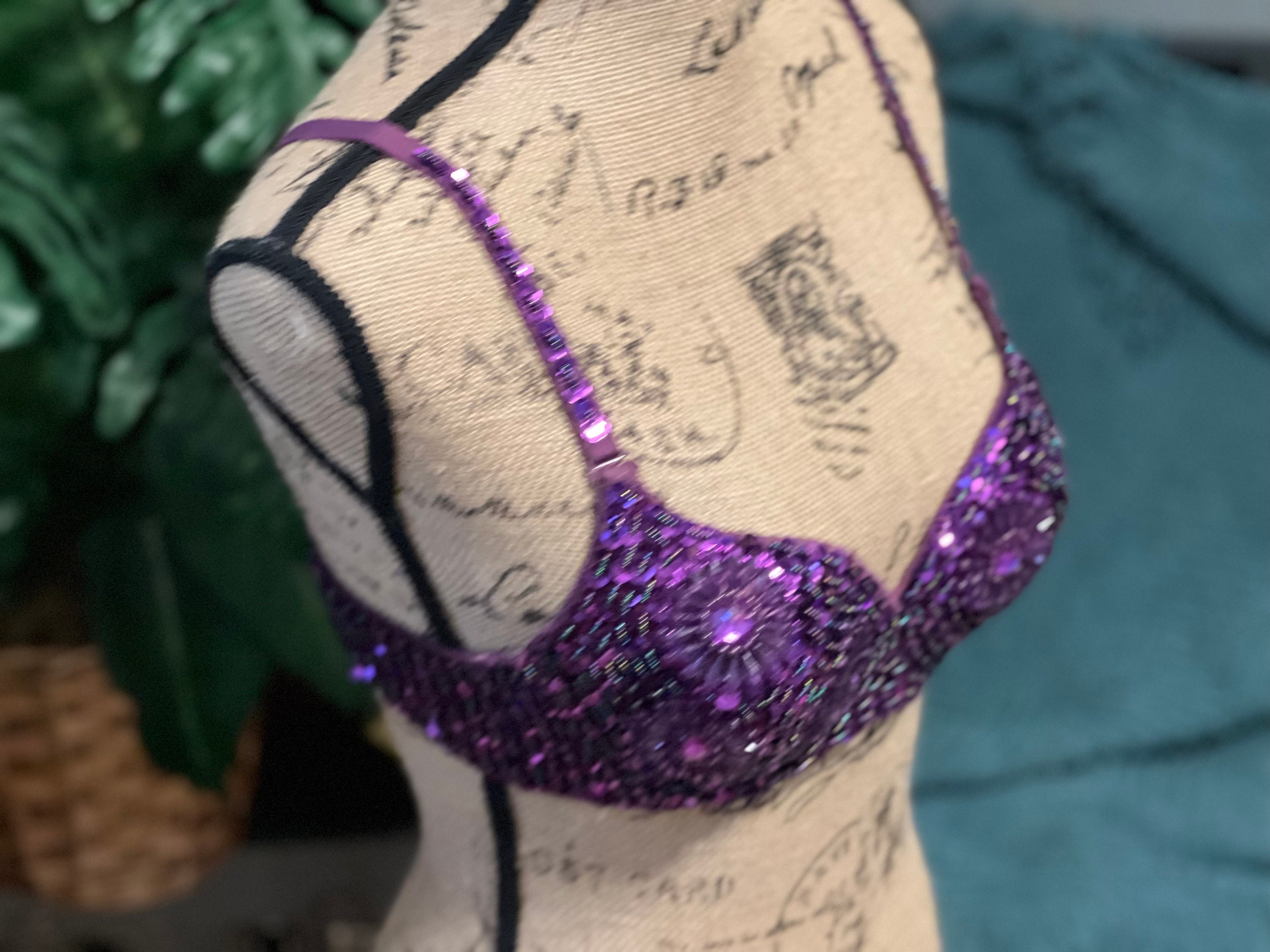 purple sequined bra - Gem