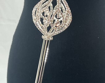 Crystal Silver Metal Scepter. Sparkle Rhinestone Gems Wands costume wand. Sparkle Wand Birthday Prom Party Wedding