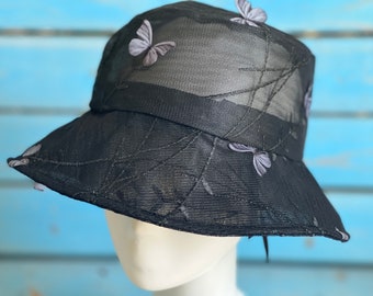 Lovely 3D butterfly embroidery lace summer hat. Womens Sun Bucket Hat Butterfly Foldable Summer Sun Protection, Butterfly Fisherman Cap