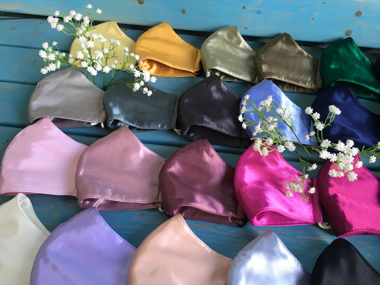 Silk Satin Mask. Adjustable Elastic Straps. 3 Layer Etsy