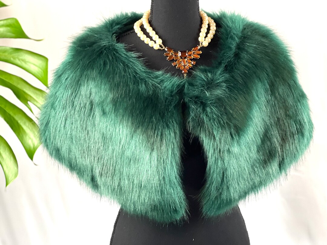 Emerald Green Collar Faux Fur Luxe Scarf Etsy
