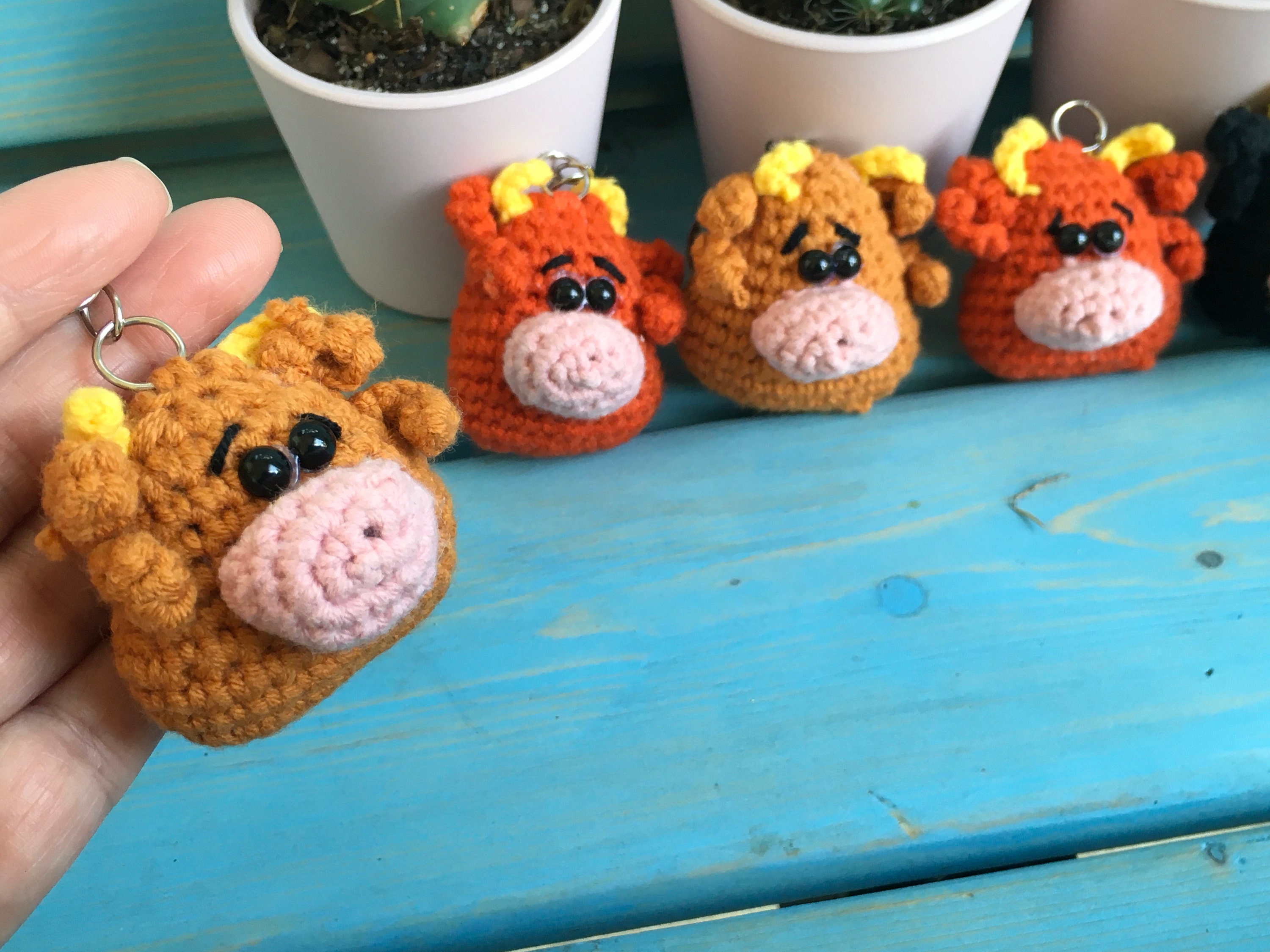 Cute Little Monster Crochet 2 Inch Keychain. Monster Crochet Etsy UK