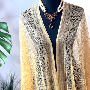 GOLD Flieal Shiny Fringe Tassel Long Mesh Kimono Bat Wing Light Weight Polyester Sheer Fashion Scarves Shawls Wraps Large Beach cover