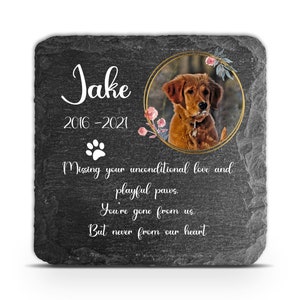 Memorial plaque, For dog, Cat, Pet memorial stone, Rock, Customizable, Sorry for your loss