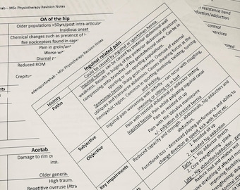 Physiotherapy MSK Lower Limb Pathology Notes