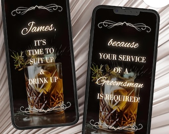 Video de propuesta de padrino de boda, tarjeta de propuesta de padrino de boda, invitación animada, invitación digital DIY, ¿Quieres ser mi padrino de boda?, tarjeta electrónica de boda