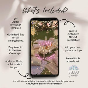 DIY Digital Wedding Invitation Template, Glam Picnic Vibes, Customizable Video Download