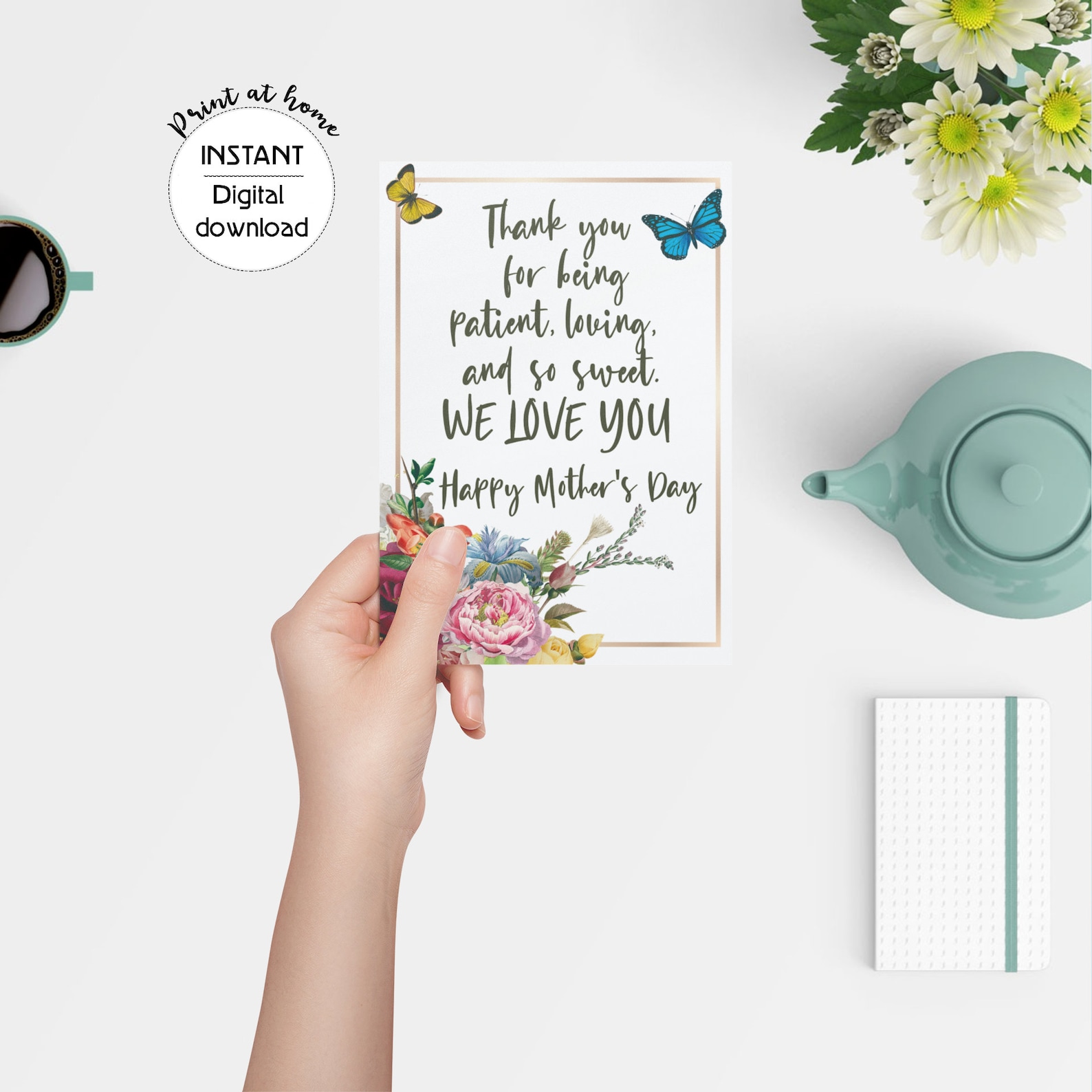 Personalized Mothers Day Printable Card Custom Printable | Etsy