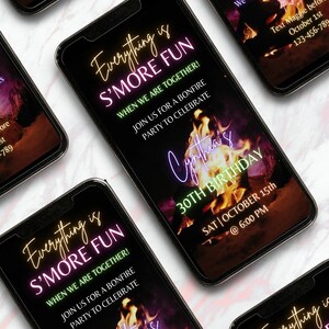 Digital Bonfire Party Invitation Template Smore Fun Video Invite Summer Backyard Birthday Party Evite Bonfire Party Invitation Dinner Flyer image 8