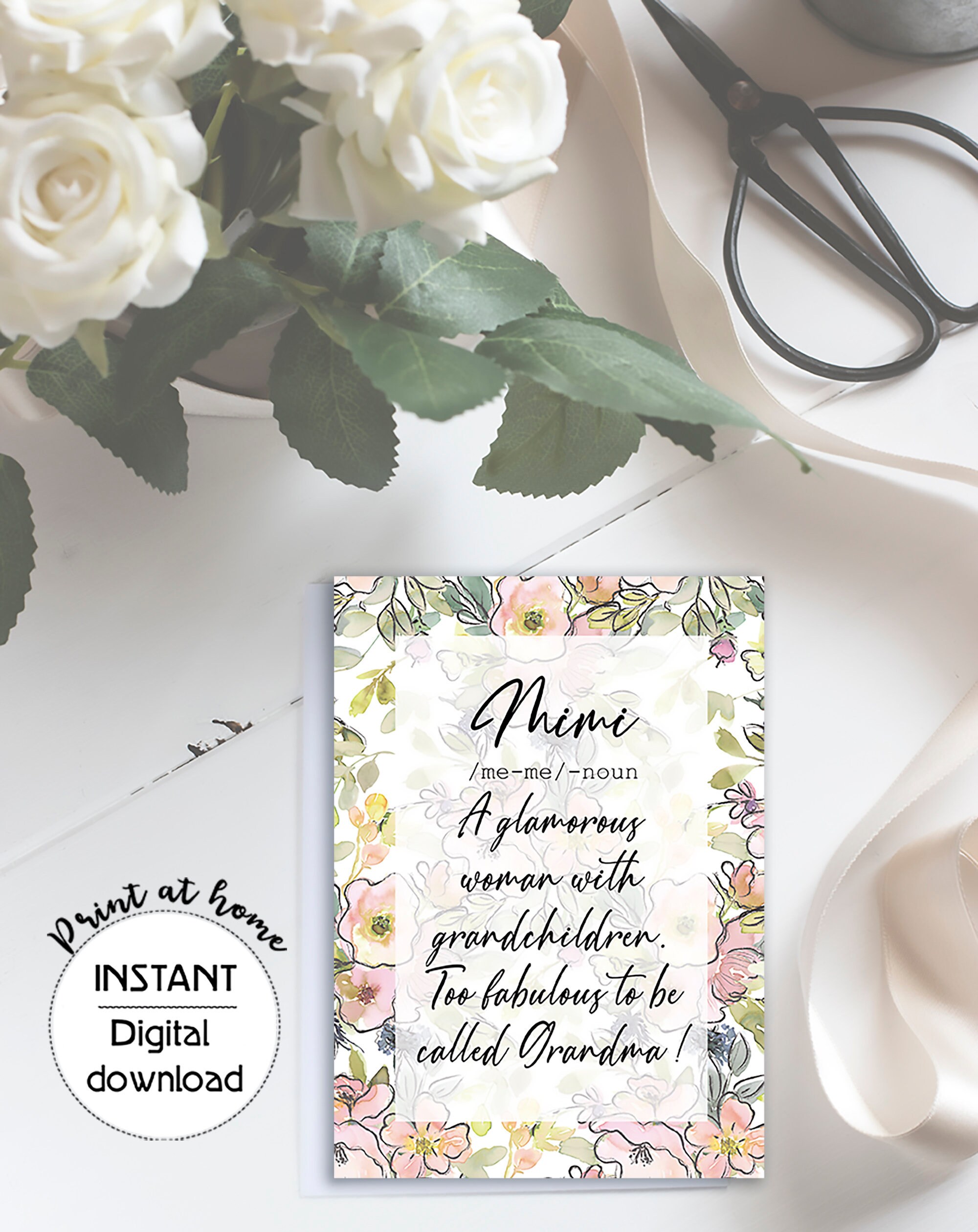 Mimi Mother's Day Printable Card Mimi Gift Grandma's - Etsy