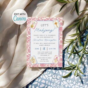 Elegant Pink Roses Printable Template, Custom Text Editing Service, Floral Stationery Design, Digital Download