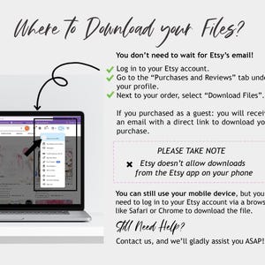 Etsy Digital Download Instructions, How To Access Files, Guest Purchase Guide, Mobile Download Tutorial, Instant Download Help, Customer