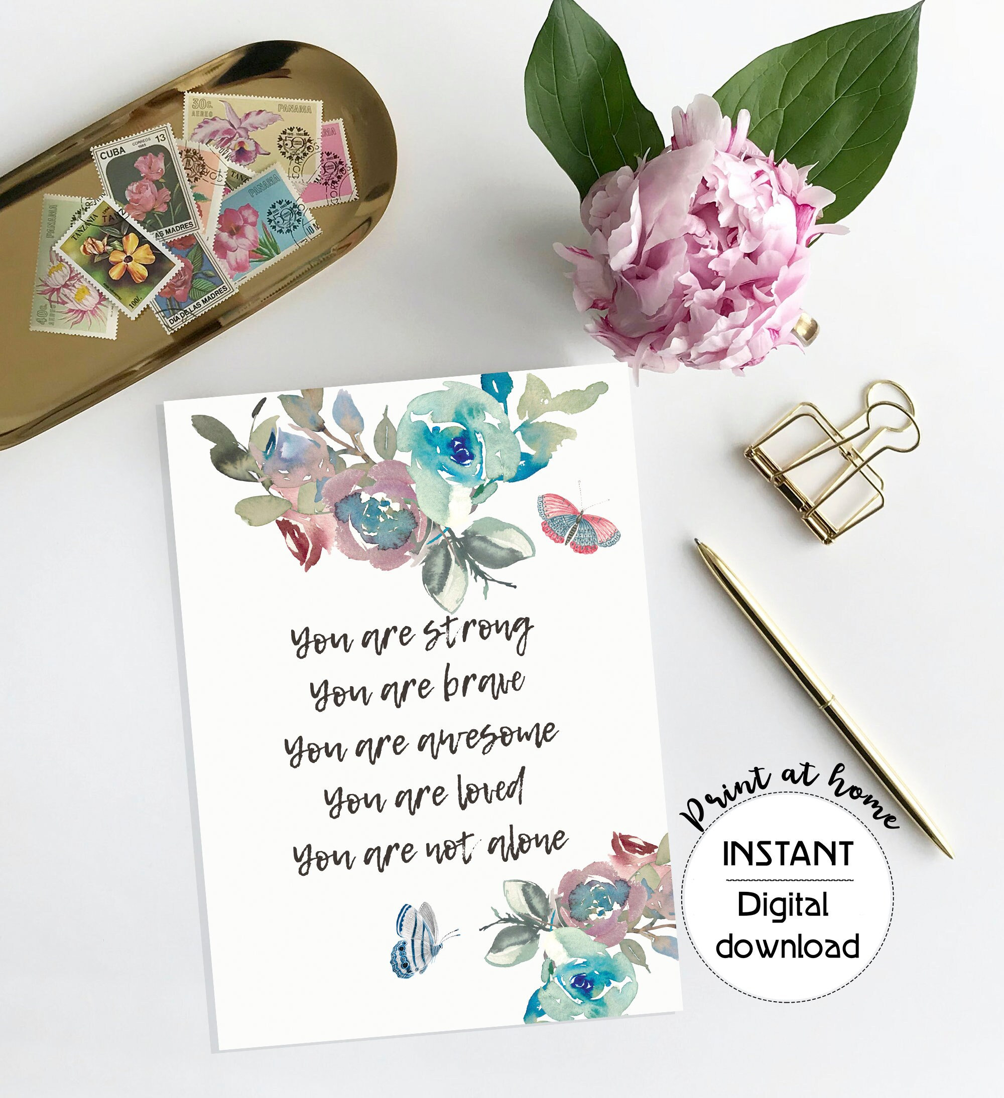 Thinking Of You Card support card Printable Cancer Uplifting Card Encouragement for friend Surgery Card Here for you card grief loss in need