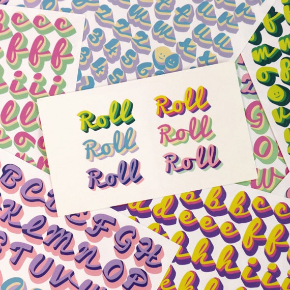 Removable Sticker 10 Sheets Rolling Alphabet Sticker Pack Capital