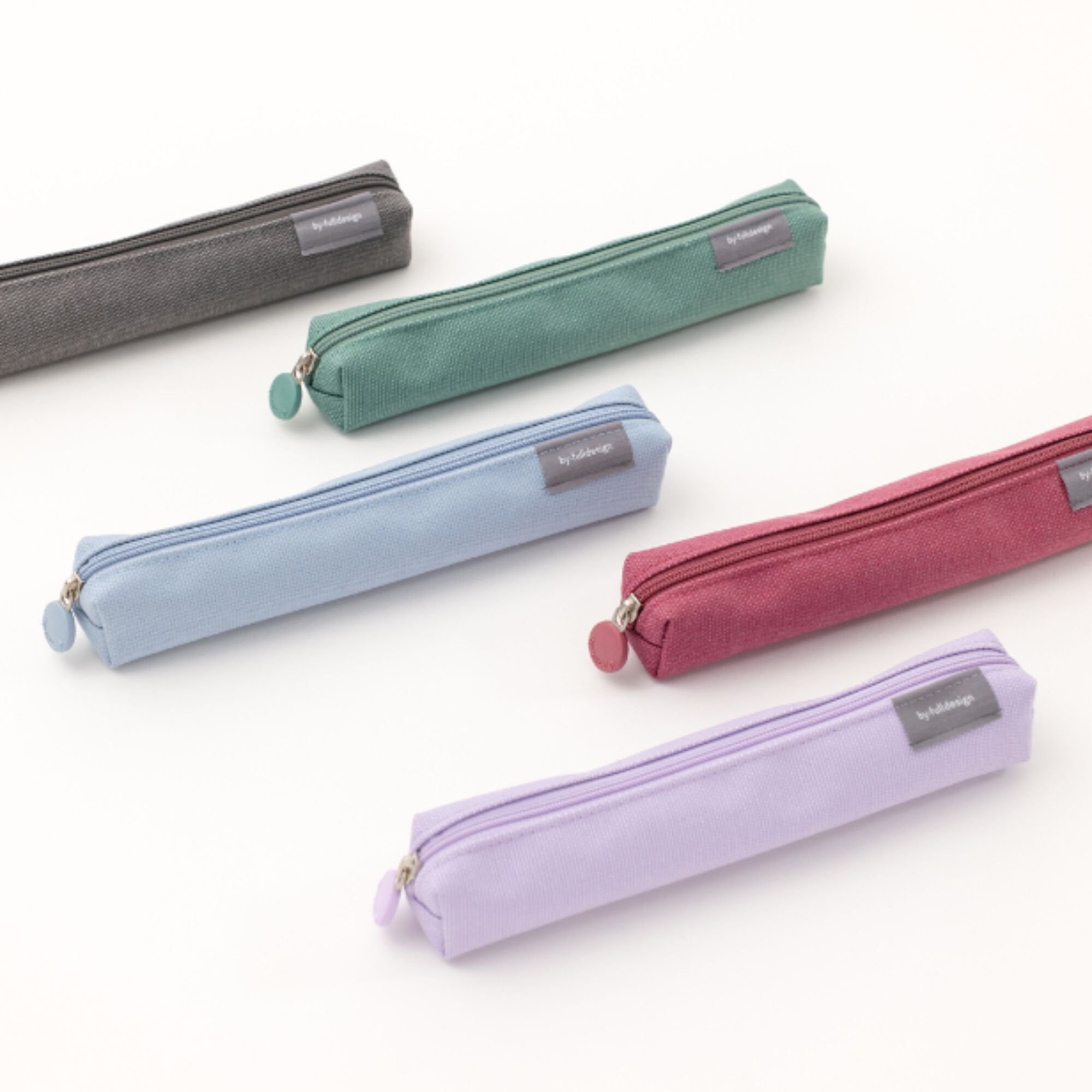 Slim Cotton Pencil Case V.6 5colors / Pen Case / Pencil Pouch / Pen Pouch /  Zipper Pouch / Makeup Bag / Makeup Pouch / School Supplies 