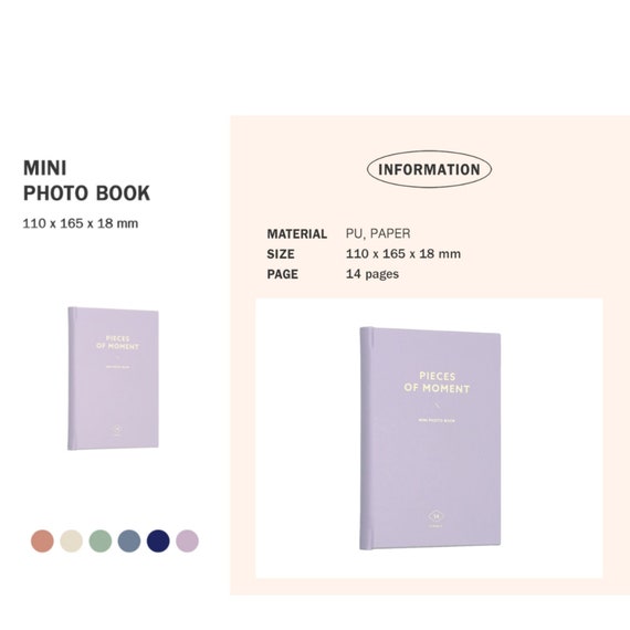 Mini Photo Book 6colors Pieces of Moment Sticky Photo Album