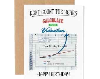 Microsoft Excel Birthday Card l Funny Finance Card For Coworker |  Corporate, Company, Spreadsheet, Boss