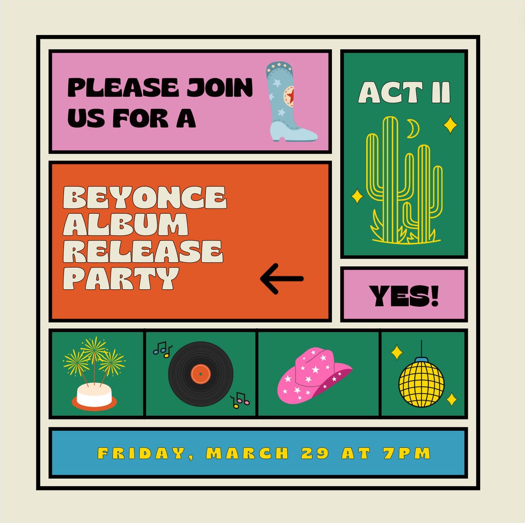 Beyoncé Album Release Party Digital Invitation Template - Etsy