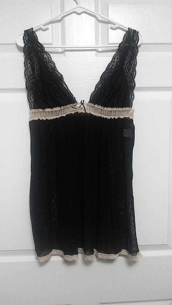 Vintage Lingerie Black Babydoll Nightgown Night Dress Sexy Etsy