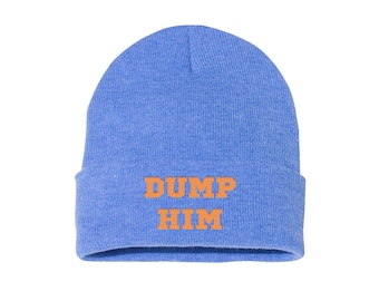 Dump Him - Bonnet d’hiver brodé bleu