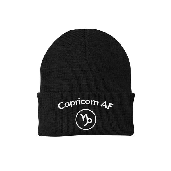 Capricorn AF - Horoscope Embroidered Winter Beanie