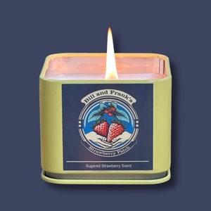 Bill and Frank’s Strawberry Patch Scented Soy Wax Hand Poured into Yellow Tin - The Last of Us