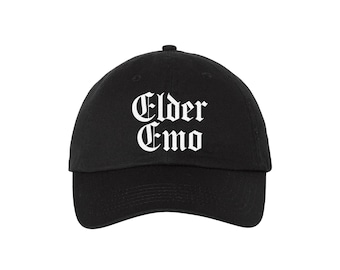 Elder Emo - Black Embroidered Dad Hat