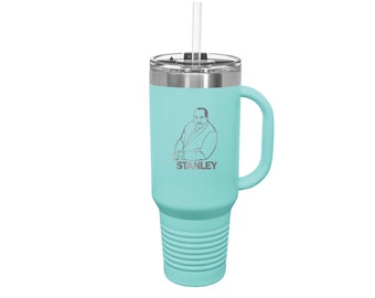 The Office - Stanley Hudson  - 40 oz. Travel Cup, Stainless Steel Cup, Cup with Handle and Straw