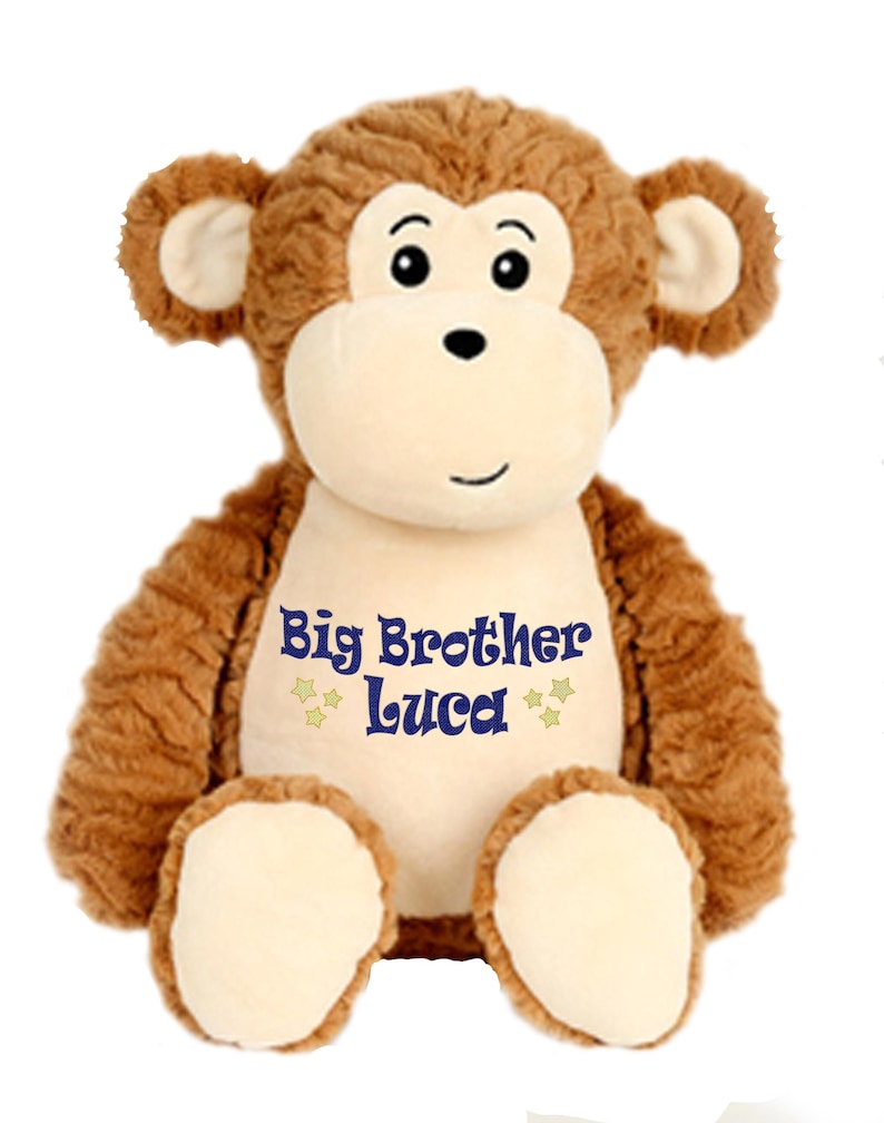 Personalized Big Brother Monkey Stuffed Animal - Custom Name