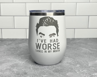 David Rose Schitts Creek - Worse Things In My Mouth White Polar Wine Tumbler