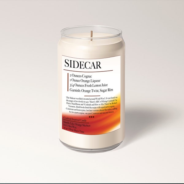 Cocktail Inspired Candle - SideCar - Orange Sherbert