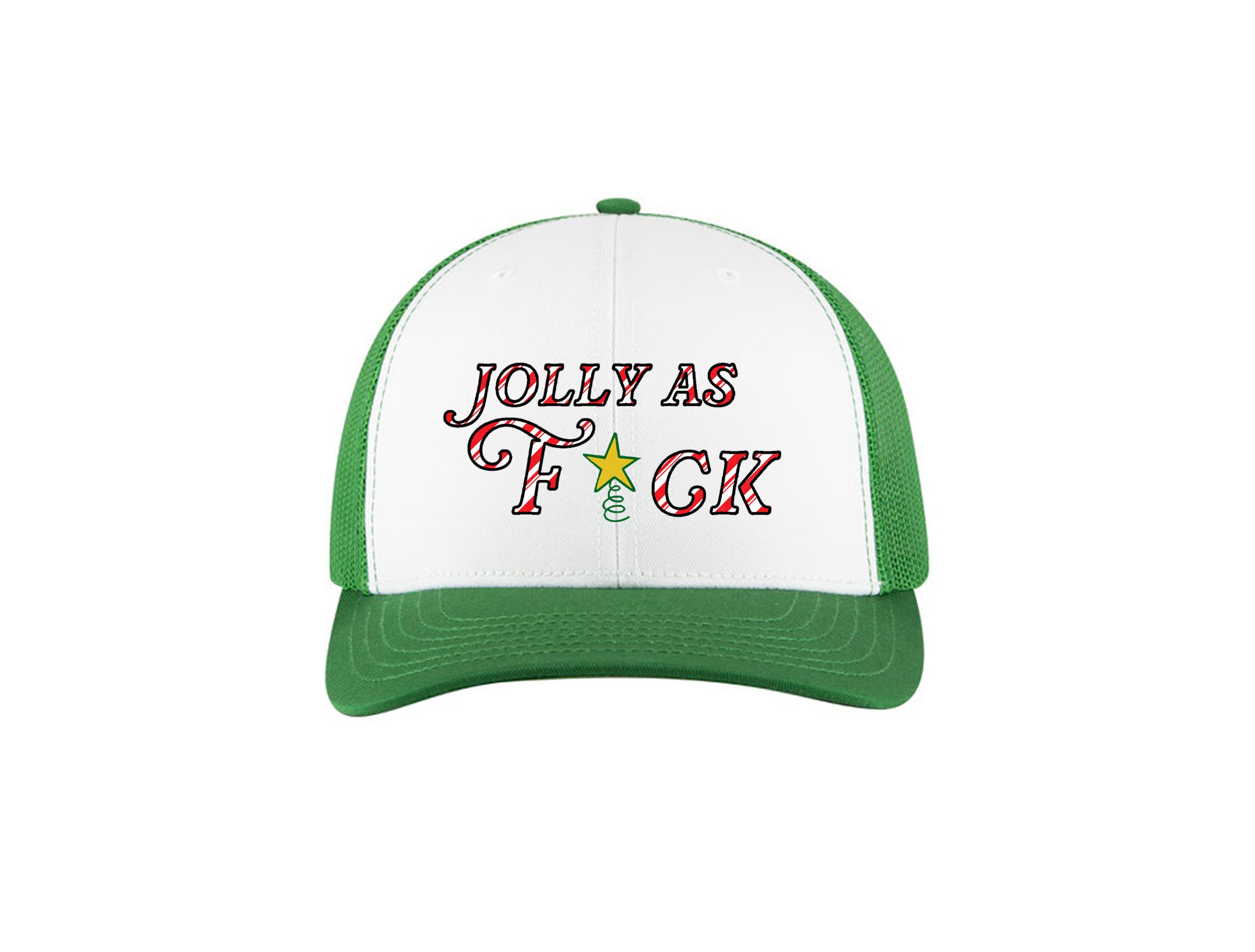 Jolly as F*ck - embroidered Trucker Hat, Christmas Hat, Red  display picture 1