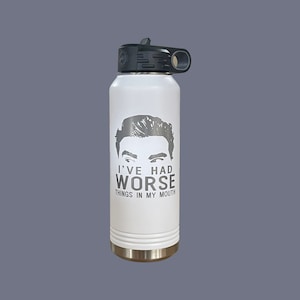 David Rose Schitts Creek - Worse Things In My Mouth White Polar Water Bottle 32oz