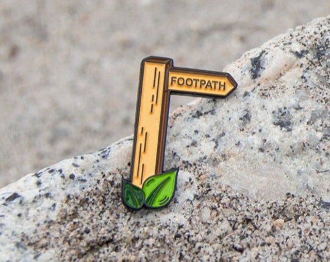 Footpath hiking enamel pin badge