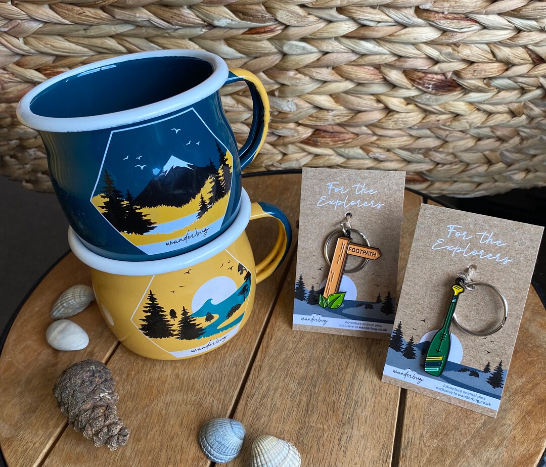 Campervan Travel Gift Box Hamper Set Inc 2 X Enamel Mugs Etsy