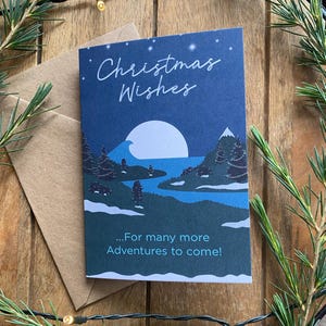 Carte de Noël aventure pour les amateurs de voyages | de Noël d'explorateur | Carte de Noël camping-car