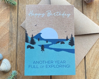 Adventure Birthday Card: Explorer Nature Design
